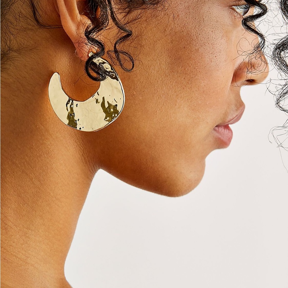 Free People Crescent Moon Hoops